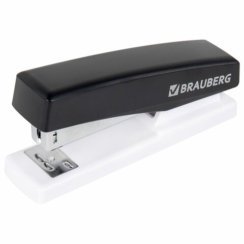 Степлер №24/6, 26/6 BRAUBERG "STYLE MAX", до 30 листов, черный