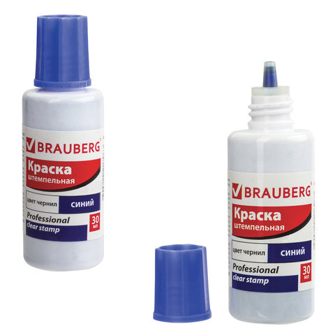 Краска штемпельная clear stamp, синяя, 30 мл, на водной основе