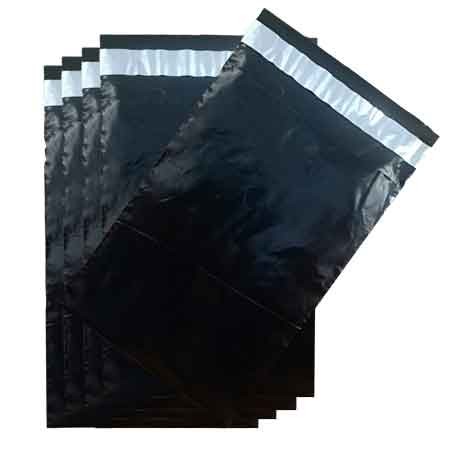 Курьерский пакет черный 300*400+40, 50 мкм, без лого, без кармана (100 шт/уп)